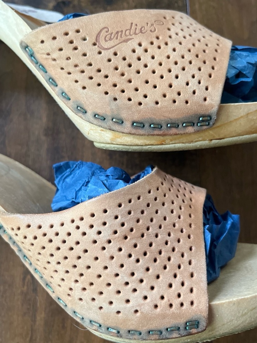 Vintage 1970’s/ 80’s original Candie's high-heel mule slide sandals - Picture 8 of 8